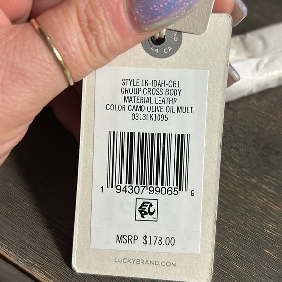 Lucky Brand - Genuine Leather Olive Multi Camo Crossbody NWT - Picture 6 of 6